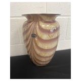 Jozefina Krosno Hand Made Poland Vase Feathered
