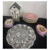 Easter egg plate, bowls and decor boxes