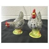 Vintage Rooster Salt and Pepper Shakers 4in