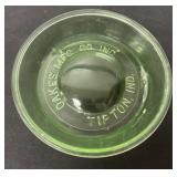 vintage green uranium depression glass chicken