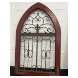 Wood Metal Gate Like Hanging Decor 40x24