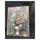 Cute owl canvas picture