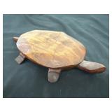 Wooden Hand Carved Turtle with Lid 7in