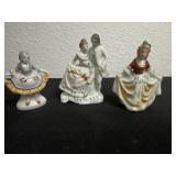 Vintage Hand Painted Lusterware Porcelain 3pc Man