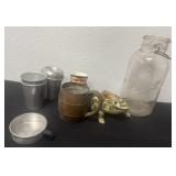 10ï¿½ mason jar ball with frog figurine and aluminum