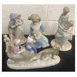 4 Lladrï¿½ porcelain figurines