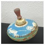 Vintage Metal Top Spinning Toy Circus Zoo Animals