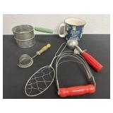 Coffee cup with flour sifter and more vintage