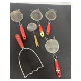 Group of vintage strainer and smasher