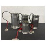 4 vintage peltro 95% mugs