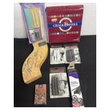 Group of chalk pastels and charcoal