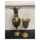 12ï¿½ and 8ï¿½ vase and brass cup
