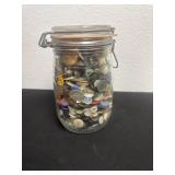 7ï¿½ jar of vintage buttons
