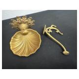 Vintage Clam Shell Dish With wall hook