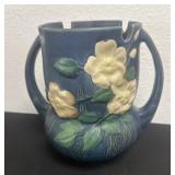 ROSEVILLE Pottery Vase VINTAGE 1940's White Rose