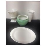 Group of vases  and platter