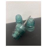 3 glass insulators