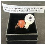 Jewelry Quality Copper Size 10 Ring with Natrual