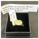 Gold Plate on Jewelry Brass Size 6 Ring with