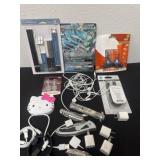 Knifes, charcoal set, light bulbs and