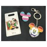 Mickey Mouse Pins and Big Keychain