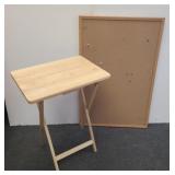 TV. Tray and cork board