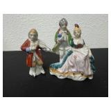 vintage Victorian-style porcelain figurines