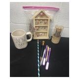 Rae Dunn cup and Christmas Disney and Santa mini