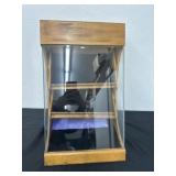Wood and Glass display glass with Three Trays