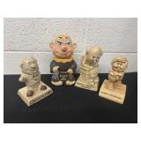 4 Vintage Russ Berrie figurines funny figures