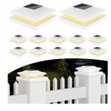 12 Pack Solar Post Cap Light Fence Solar Powered