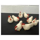 4 sets of chicken salt and pepper shakers
