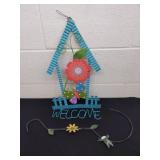 21 inch metal welcome birdhouse decor and 20 inch