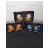 Three new sets of helmet salt and pepper shakers