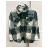 Green Shirt Flannel Button Up Super Soft, no size