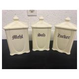 vintage plastic  German 3pc canister set