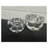 2 Royal Copenhagen crystal candle holders
