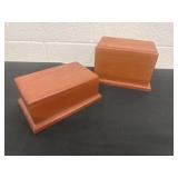 2 pet wood urns