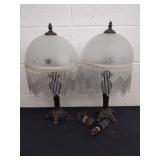 Two 20.5 in vintage lights.  2 bulbs in each