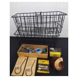 2 18 x 7 x 7.5 inch hanging baskets and misc.