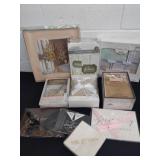 Large group of wedding items. Invitations,