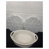 Egg holder and corning ware casserole dish