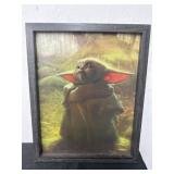 Star Wars Yoda artwork in wood frame 20x16