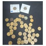 Group of wheat pennies