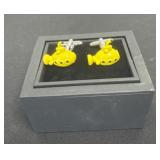 yellow submarine novelty cufflinks