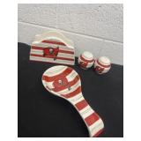 NFL spoon rest Napkin holder and shakers