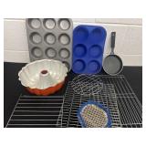 Baking items muffin rack pans and tins