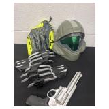 Mask baseball glove fake gun and panther gloves