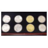 Group of coins in a display box