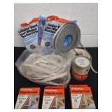 Vinyl weather stripping, fingertip caulking, foam